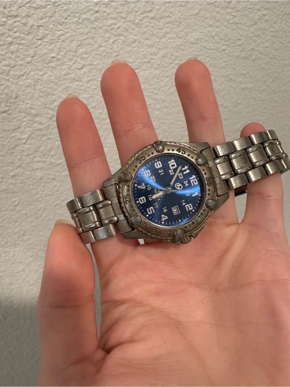 Vintage Y2K B.U.M. Equipment Blue Dail Field Watch